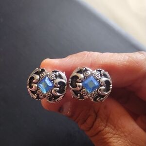 Vintage Swank Men's Cufflinks With Blue Stone‎
